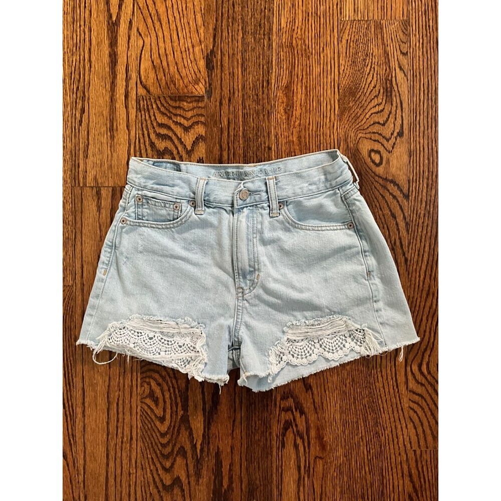 American Eagle Mom Short Denim & Lace- Size 2 - Style# 5139